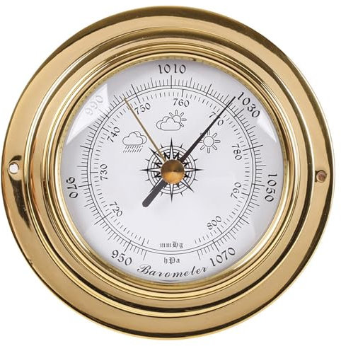 Barómetro, barómetro para exteriores, barómetros para la pared del hogar, barómetro tipo esfera de 98 mm, estación meteorológica analógica de metal, barómetro meteorológico, para decoración de pared