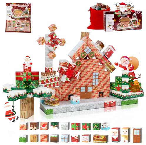 Uuoeebb Magnetic Building Blocks - Christmas Set, Magnetic blocks STEM Sensory Toys for Boys Girls Age 3+ Years Old Construction Cube Toys for Ages 3 4 5 6 7 8 Kids Toddlers