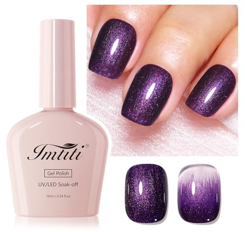 Imtiti Glitter Gel Nagellack, Light Purple Sparkle Soak Off UV LED Polish, Langanhaltend, Nail Art Starter für Maniküre Salon und DIY zu Hause für Frauen (10 ML)