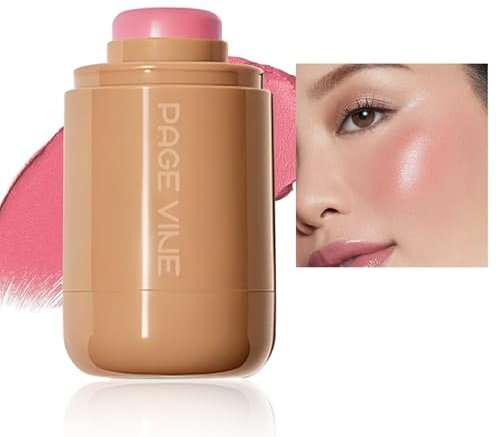 Pocket Blush Stick – Matt Liscio Intensive Color Crema Rouge Stick per guance e labbra – Finitura naturale e luminosa lungo indossando crema blush per donne ragazze viso trucco – 01 Piggy