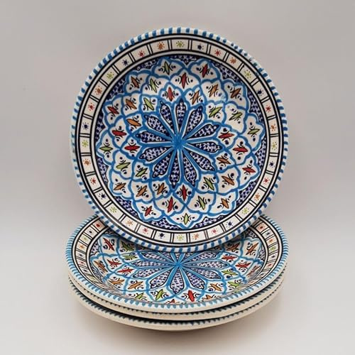 Lot de 4 assiettes creuses Bakir Turquoise - D 24 cm