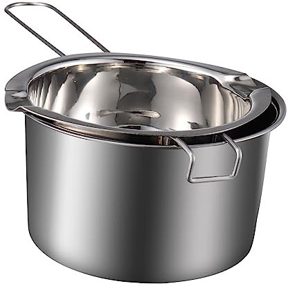OFFSCH Double Boiler Pot Set for Candle Making and Chocolate Melting 400ml Stainless Steel Melting Pot Suitable for Wax Butter and Candy