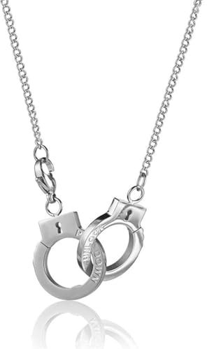 Faszinierend Halskette Ketten Schmuck Herren Frauen Anhänger Necklace Hip Hop Minimalistische Handschellen Anhänger Vielseitige Retro Paar Herren Und Damen Halskette
