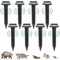 6 Pièces Répulsif Solaire pour Taupes, IP65 Imperméable Répulsif Contre Les Taupes, Répulsif Chasse Taupe Solaire, Repulsif Taupe Ultrason Solaire pour Taupes, Chat, Chien, campagnols, Noir