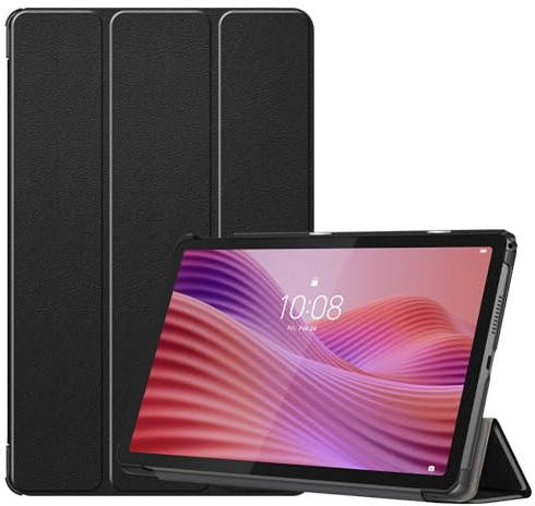 YRH für Lenovo Tab Hülle 10.1 Zoll 2025 (Schwarz) | Auto Wake/Sleep, ultradünn, Folio Cover, leicht, mit Standfunktion, kompatibel mit TB311XU/TB311FU
