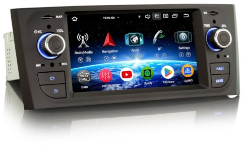 8-Core 4GB RAM+64GB ROM Android 16 Autoradio GPS Navigatore per Fiat Grande Punto Fiat Linea Bluetooth 5.0 CarPlay Senza fili Android Auto WiFi 4G DSP FM RDS DAB+ USB OBD2 1 Din Schermo tattile IPS