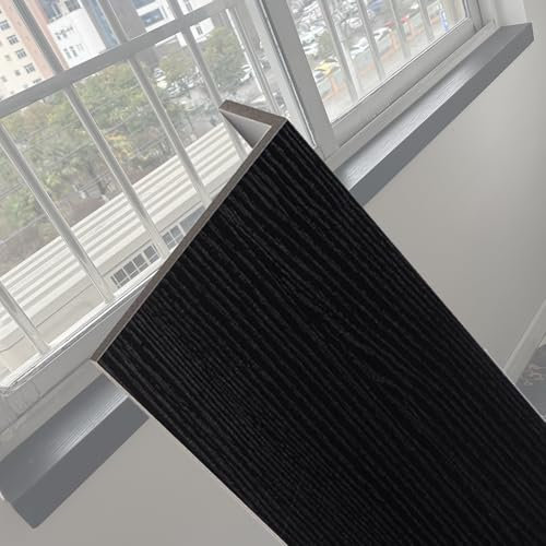 Davanzale per Finestra Rivestimento Rivestimento per Davanzali Tagliabile/ Pannello di Ricambio, Estensione Liscia per Davanzali da Banco, Protezione Antigraffio per Mobili per Casa/ Ufficio(Black,80x