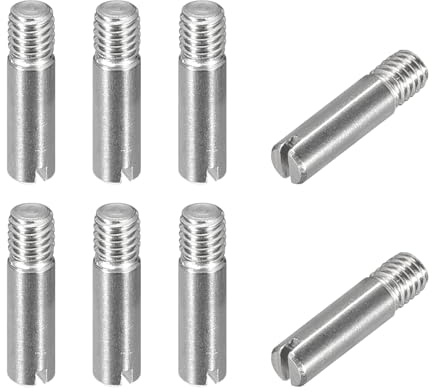QUARKZMAN 8 Stück M3 x 12mm geschlitzt männlich gerade Gewindestifte, Spannstift Sortiment Zylindrischer Stift aus 304 Edelstahl, Gewindedübel für Möbel Schränke Vitrine Kleiderschrank
