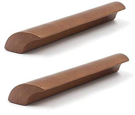 Maniglie Cucina Maniglie Armadio, 2 maniglie per cassetti in legno di faggio massello, maniglie sospese a semicerchio, ferramenta per mobili, pomelli per armadi, scarpiere, cassettiere, decorazioni,