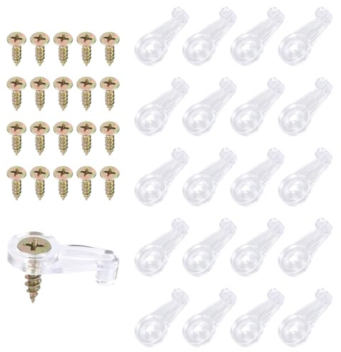 BOXOB 20pcs Clips Fixation pour Vitres, Support Miroir en Plastique Transparent avec Vis Clips Miroir Mural Fixations pour Panneaux Verre Portes et Fenêtres Fixation Murale