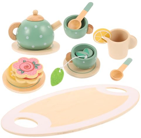 WESIEVYA Set Da Cucina Per Bambini Tavolo E Sedie Realizzati in Legno Naturale Completo Di Utensili E Stoviglie Giocattolo Educativo Per Sviluppo Di Abilità Pratiche E Creatività