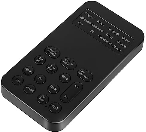 Mikikit Carte Son Externe Portable pour Téléphone et Ordinateur 8 Effets Sonores Clairs, Mini Modificateur de Voix Abs pour Divertissement et Astuces