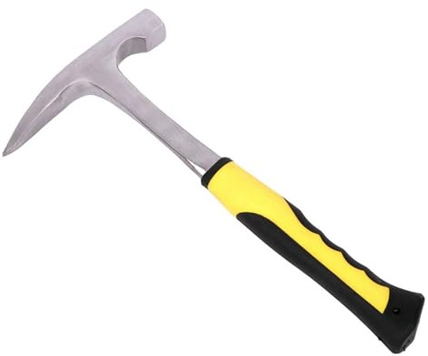 Conjoined Marteau d'exploration minière à queue pointue en acier à haute teneur en carbone, outil d'exploration archéologique spécial - 600 g à queue plate