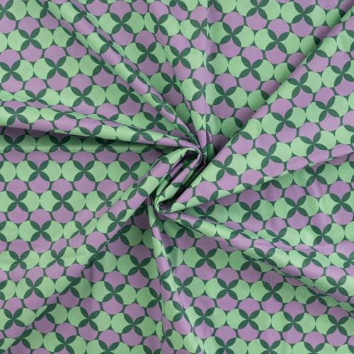 Beschichtete Baumwolle Popeline RETRO Kreise | 4 Farben | ab 50x145cm | Meterware (violet)