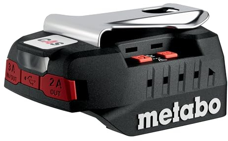 metabo Power Charger PC 18 – 65 – 18 V caricatore & power bank con luce a LED, 65 W, veloce da usare in viaggio – Ricarica mobile per smartphone, tablet, laptop – Include adattatore di alimentazione e
