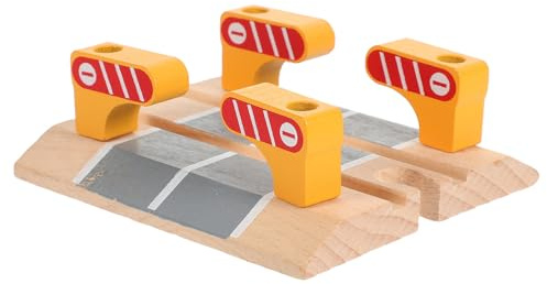 SUPVOX Wooden Train Track Accessories Railing Barrier Barricade Plaything for Pretend Railway Road Block DIY Model