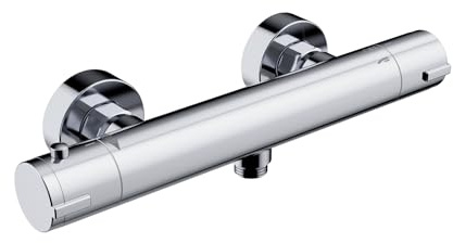 Rainsworth Duscharmatur mit Thermostat, Aufputz Thermostat Duscharmatur, Mischbatterie Dusche mit 38℃ Sicherheitssperre, Zinklegierung, Armatur Dusche für Badezimmer, Anti-Verbrühungs-Design, Chrom