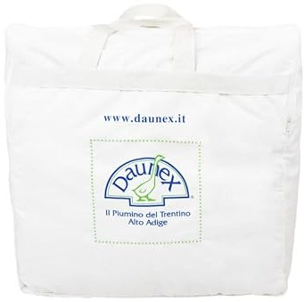 Piumino d’Oca DAUNEX Trentino Matrimoniale 100% Piuma D'Oca Naturale Caldo e Soffice Piumone Invernale Imbottitura 360 gr/mq Misura 250x200 cm Made in Italy Mod. CORVARA WARM