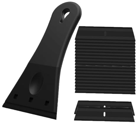 Multipurpose Plastic Oven Cleaning Tool with Spare 20 Replacement | Non-Scratch Oven & Hob Cleaner | Ideal for Stickers, Adhesive, Labels, Decals, Paint Removal & Glass Use