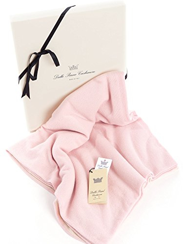 Dalle Piane Cashmere - Couverture bébé en 100% cachemire à deux tons - Couleur: rose
