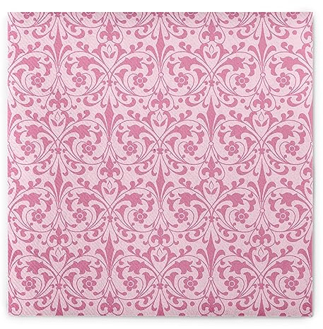 Sovie HORECA Linclass® Airlaid Serviette, 40 x 40cm, stoffähnlich edel elegant, Jugendstil-Ornamentik, Ideal für Hochzeit Jubiläen und Geburtstage, 50 Stück - JANET in Rosa