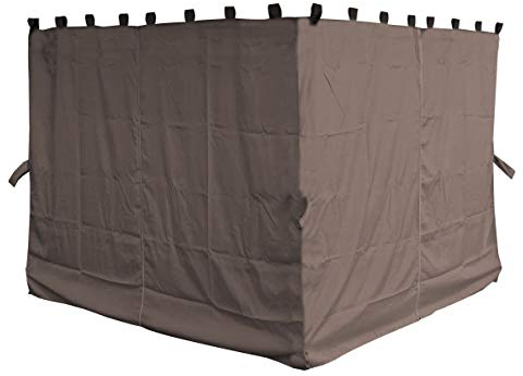 Quick-Star - 4 pareti Laterali per Gazebo Paris, 3 x 3 m, Colore: Tortora
