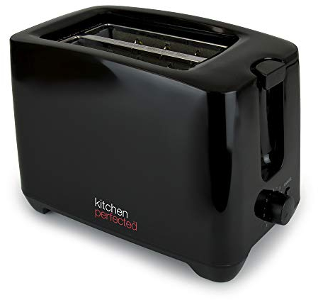 Kitchen Perfected® 2 Slice Extra Wide Slot Toaster - 750W - 7 Browning Levels - High Lift Eject Function - Centralisation for even cooking - Removable Crumb Tray - E2020BK - Gloss Black