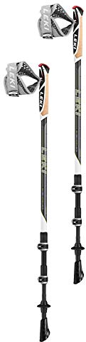 LEKI Traveller Carbon Walkingstöcke, dunkelanthrazit-weiß-Lime, 90-130cm
