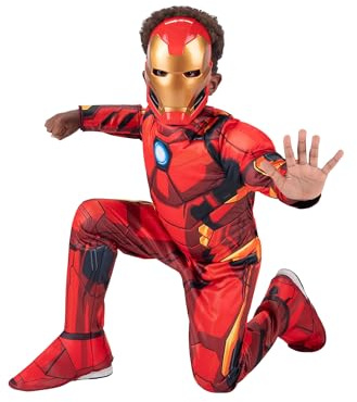 MARVEL Boys Deluxe Iron Man Costume, Kids Tony Stark Superhero Halloween Costume, Child - Officially Licensed Large