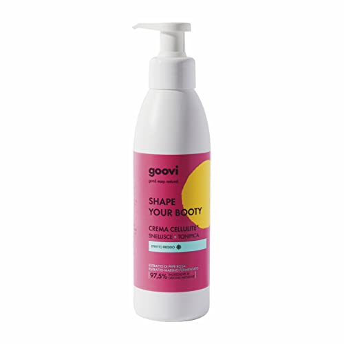 Goovi, Shape Your Booty, Crema Cellulite Effetto Freddo, Snellisce e Tonifica, Riduce gli Inestetismi della Cellulite e la Pelle a Buccia d'Arancia, 240 ml