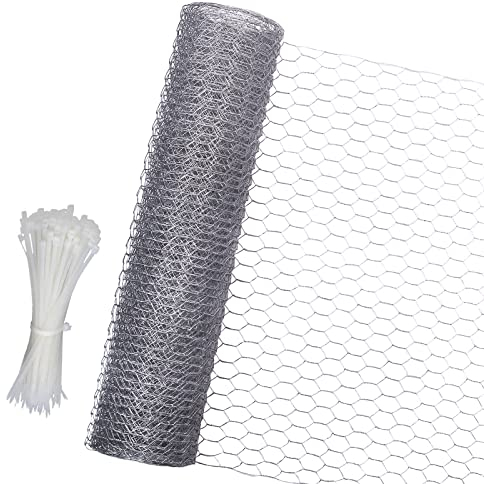 BOAOTX Kaninchendraht Hasendraht 0.4 x 10m, Hühnerdraht Verzinkt, Maschendraht Dechseckgeflecht, Drahtgeflecht Feinmaschig, Leichter Drahtgeflecht für Heimwerker und Heimdekore