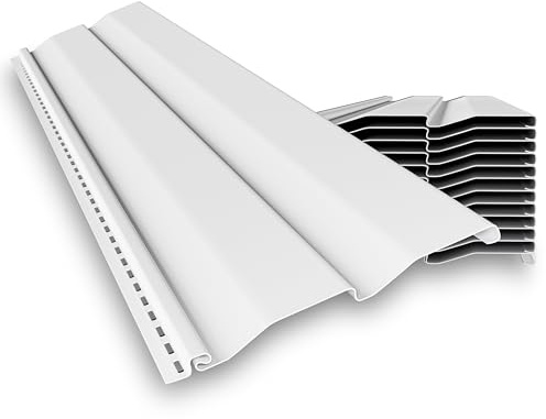 HEXIM Rivestimento Facciata, Pannelli in Plastica, Rivestimenti in Vinile, Rivestimento Parete Esterna, Resistente agli UV, Siding PVC-U - (24 pannelli bianchi) 9,84 metri quadrati