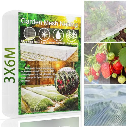 MQUPIN 3 * 6M Garden Netting,0.25mm Garden Netting Patch Fine Mesh for Veg Fruits Flowers Reusable Birds Netting