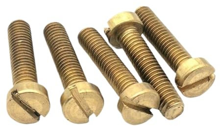 CHATROOM 5~100 Stück Messing-Zylinderkopfschraube mit Schlitz, Messingschraube, Messingschraube M2, M2,5, M3, M4, M5, M6, M8 (Color : Brass, Size : M3x20 (80pcs))