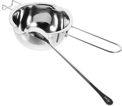 Mikinona Stainless Steel Chocolate Melting Pot Bowl for Cooking Butter Candy Making Supplies Spoon