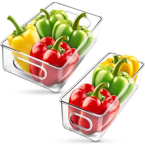 ZMILLA® Organizador para frigorífico [10 cajones] Juego de cajones para guardar frutas y verduras | 5 x tamaño: 26,5 x 15 x 7,5 cm | 5 x tamaño: 25 x 10 x 7,5 cm