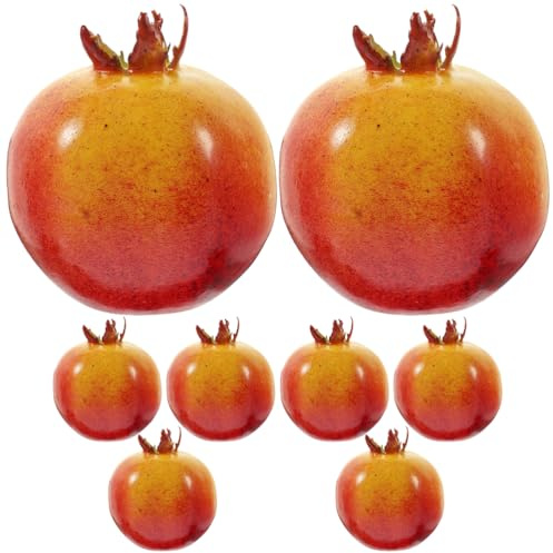 STOBAZA Melograno Artificiale Decorativo 8 Pezzi in Schiuma, Realistico | Decorazioni da Cucina e Ornamenti, Superficie Liscia, Effetto Naturale, Frutta Finta