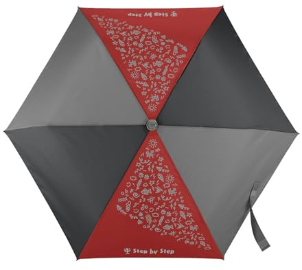 Step by Step Regenschirm Red, rot, Magic Rain Effect, Doppler für Kinder, inkl. Farbwechsel, Tasche und Handschlaufe, für die 1. bis 4. Klasse