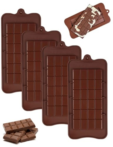 LOZTBUE 4 stampi per cioccolato in silicone, stampo per cioccolato rompibile, stampo per cioccolato antiaderente per alimenti, stampo per meringa
