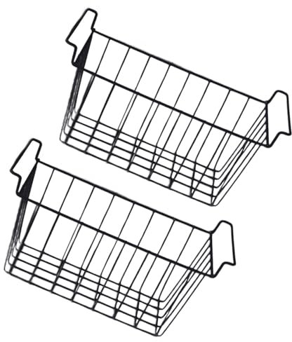 Fonowx 2 Cestas de Alambre Organizadoras para Congelador, Cestas de Almacenamiento Profundas Y Prácticas, Organizadoras para Despensa, Contenedores para Refr, 44.5 Cm X 24.5 Cm X