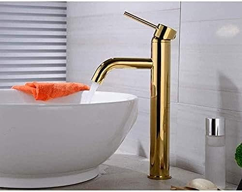 Küchenarmatur, luxuriöses Waschbecken mit Goldoberfläche, Einhebel-Mischbatterie für Kalt- und Warmwasser, hohe Badezimmer-Accessoires, Spüle