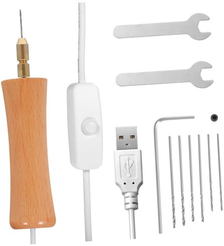 DOITOOL Perforadoras para Resina Taladro Manual para Joyería Kit de Taladros Eléctricos para Resina Herramienta Rotativa para Hacer Manualidades de Joyería para Hacer Bisutería