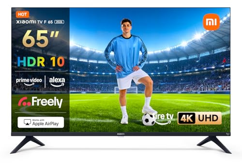 XIAOMI TV F 65, 65 Inch (165 cm), 4K UHD, Smart TV, Fire TV, HDR10, MEMC,60Hz with 120Hz Game Boost Mode, Alexa Voice Control, 2GB+32GB, Works with Apple AirPlay