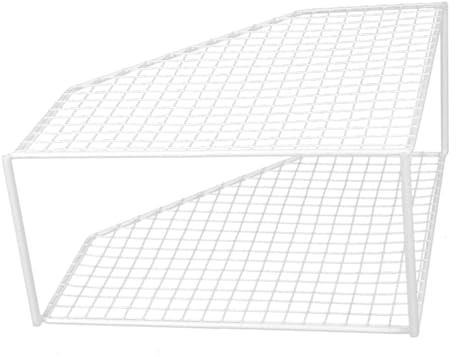 Healifty Corner Shelf Unit Double Draining Pan Rack for Kitchen Utensils Bathroom Storage Compact Frame Design for Spaces for Corner Use and Organization