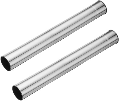 PATIKIL 6x40cm Stove Pipe, 2Pcs Stainless Steel Thickened Lengthen Straight Tent Stove Chimney Pipe with Turned Edges Flue Extension for Camping Stove Vent Water Heater Smoke Exhaust