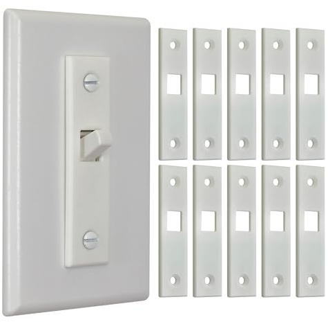 Light Switch Lock - Switch Safety Locker Child Proof Switch Guards for Standard Toggle Switches - Baby Safety Light Switch Cover Protector - Prevents Accidental On/Off (White, 10 Pack)
