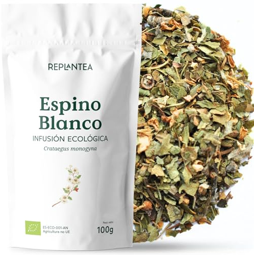 REPLANTEA Organic Hawthorn Tea 100g | Blend of Hawthorn Leaf and Flower | Calming Herbal Infusion for Wellness and Tranquillity | Loose Crataegus Monogyna