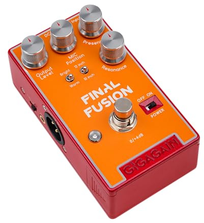 Gigagain GP10 Final Fusion Cab Sim DI Box – simulatore cabinet chitarra e DI, registrazione senza ampli, uscita mixer/interfaccia, pratica silenziosa, pedale compatto in metallo