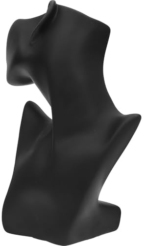 Générique Présentoir Boucles d'oreilles en Résine Noir Buste de Mannequin Simple Design pour Exposition et Prévention des Nœuds de Collier Lors des Salons