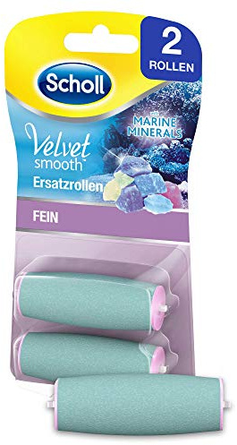 Scholl Velvet Smooth Ersatzrollen Fein - Nachfüller für die elektrischen Hornhautentferner von Scholl - Rolle Fein mit Meeresmineralien, 2 Stück